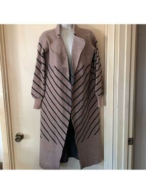 River Island black and tan chevron duster sweater size XS